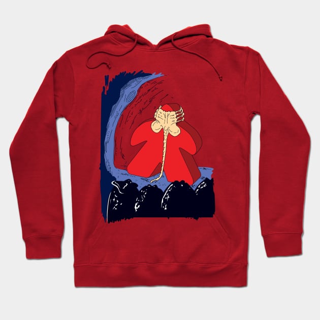 Facehugged Meeple - No Caption Hoodie by Jobby